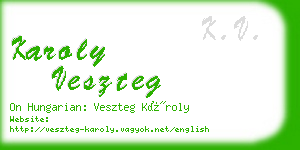 karoly veszteg business card